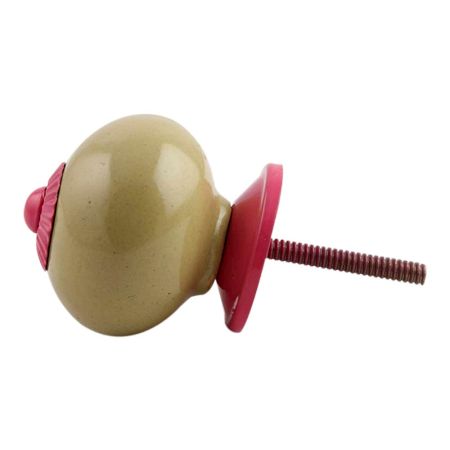 Spanish Olive Pink Fitting Ceramic Knob